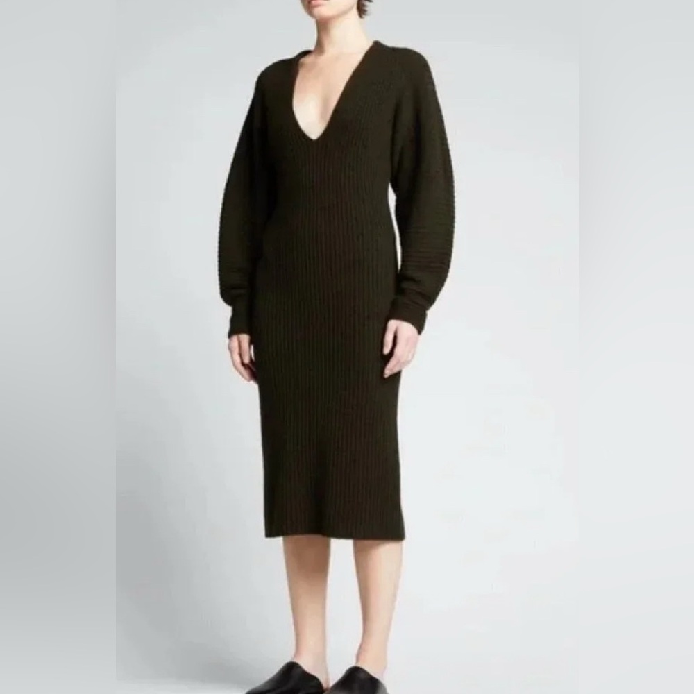 Vince Dark Night Fern XS NWT Dolman Sleeve Sweater Dress Wool Yak